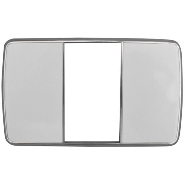 LINEA FUTURA BLANCA INCRUSTAR TAPA SENCILLA BLANCA Y BORDE CROMADO DUKE ENERGY (V16-01P)