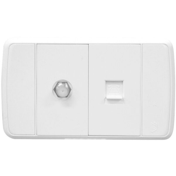 LINEA FUTURA BLANCA INCRUSTAR TOMA TELEFONO + TV DUKE ENERGY (V16-036)