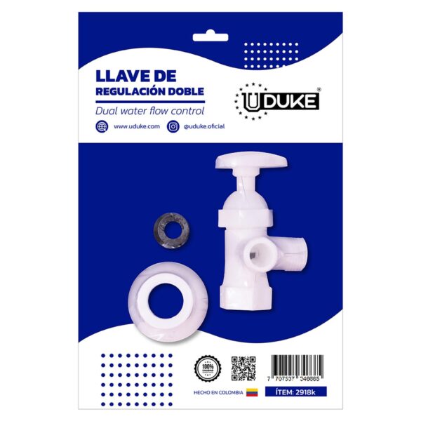 LLAVE REGULACION PLASTICA DOBLE EN BLISTER UDUKE (7053)