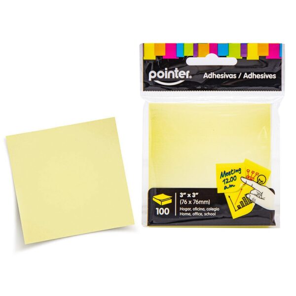 NOTAS ADHESIVAS X 3 PULG POINTER AMARILLO CLARO