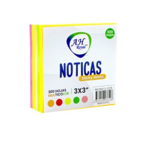 PAPEL PARA NOTAS AH ROYAL X 300 UNIDADES NEÓN SURTIDO