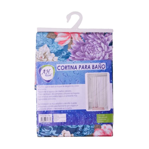 CORTINA PARA BAÑO DE TELA CON GANCHOS 170 X 180 CMS (PAC2156-1784)