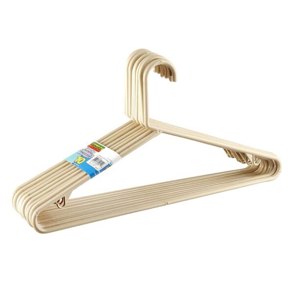 GANCHO ROPA X 10 BEIGE VANYPLAS