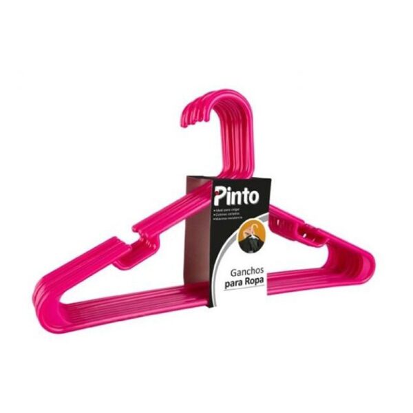 GANCHO ROPA X 10 FUCSIA PINTO