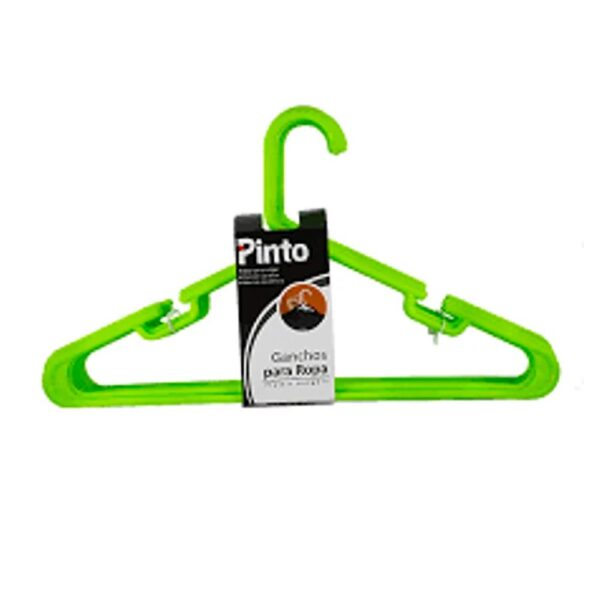 GANCHO ROPA X 10 VERDE PINTO