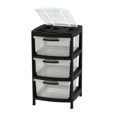 GAVETERO GRANDE TAPA ORGANIZADORA 3 GAVETAS NEGRO RIMAX (6497)