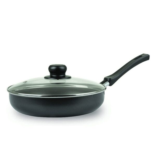 CACEROLA 14 CM ALIADA MANGO + TAPA VIDRIO UNIVERSAL  