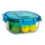 CONTENEDOR CUADRADO TRANSPARENTE N2 1,2 LT POLIMES