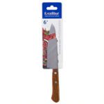 CUCHILLO 6 COCINA INOX MANGO MADERA EXCALIBUR