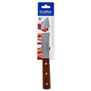 CUCHILLO 6 MULTIUSOS INOX MANGO MADERA EXCALIBUR