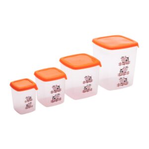 Juego Recip Cuad x 4 Decorado Rimo