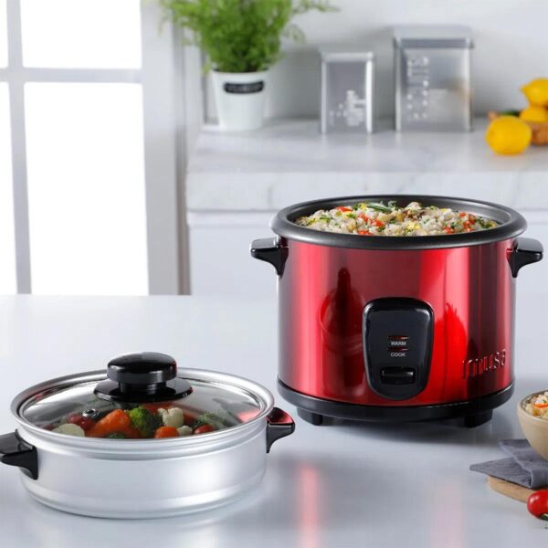 OLLA ARROCERA 5 TAZAS INOXIDABLE ROJA IMUSA