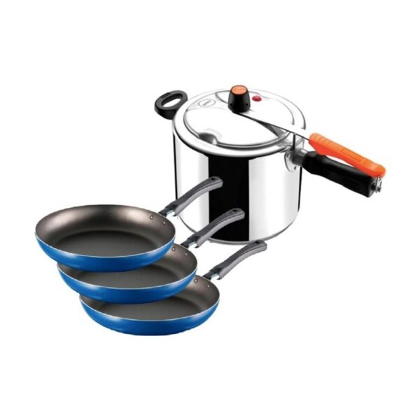 OLLA PRESION 7,0 LTS SECURY + JUEGO SET X 3 SARTEN IMUSA