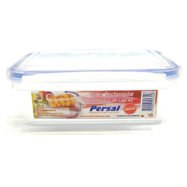 RECIPIENTE RECTANGULAR HERMETICO N2 0,65L PERSAL