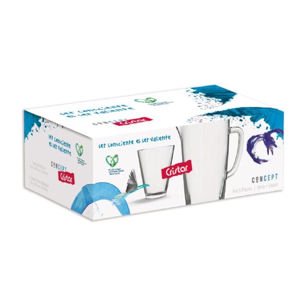 SET VITRO 5 PZ JARRA+4 VASO 9621 CRISTAR