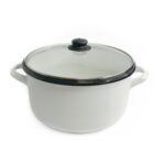 OLLA BLANCA 26 TAPA VIDRIO PELTRE NORTH(7705)