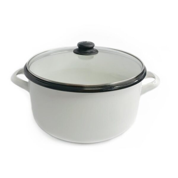 OLLA BLANCA 26 TAPA VIDRIO PELTRE NORTH(7705)