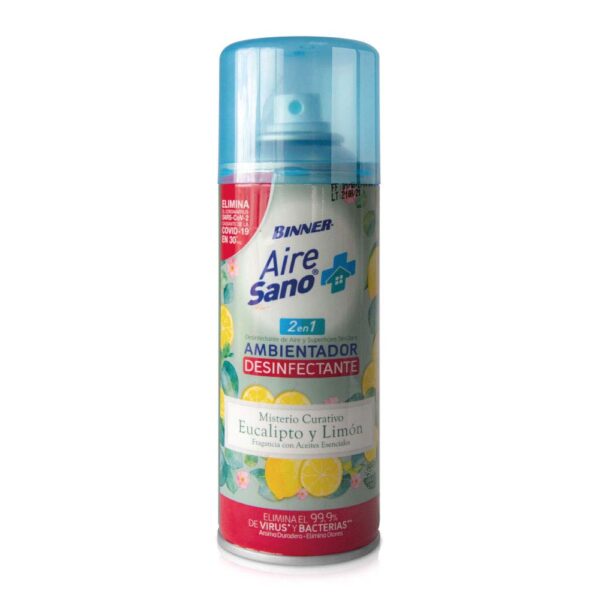 AMBIENTADOR DESINFECTANTE BINNER SANO EUCALIPTO LIMON 250ML (207147)