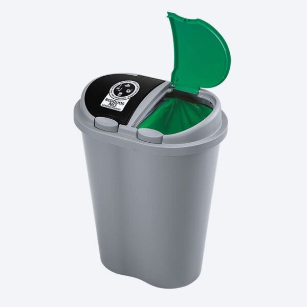 BASURERO 50L DOBLE NG/VD RIMAX