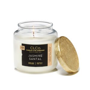 VELA 14 OZ TAPA DORADA JASMINE SANTAL CANDLE LITE (4473052)
