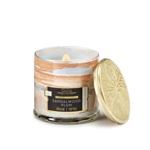 VELA 14 OZ TAPA DORADA PABILO EN MADERA SANDALWOOD PLUM CANDLE LITE (4330670)