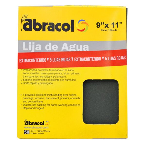 COMBO 50 LIJA ABRACOL 180 ( LIJADO EN AGUA (RPHLC0180000 + 5 LIJAS ROJA 150 EXTRACONTENIDO