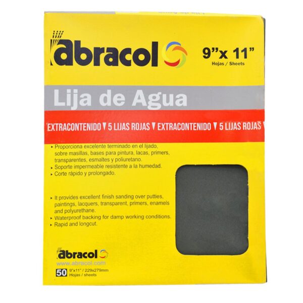 COMBO 50 LIJA ABRACOL 320 ( LIJADO EN AGUA (RPHLC0320000 + 5 LIJAS ROJA 320 EXTRACONTENIDO