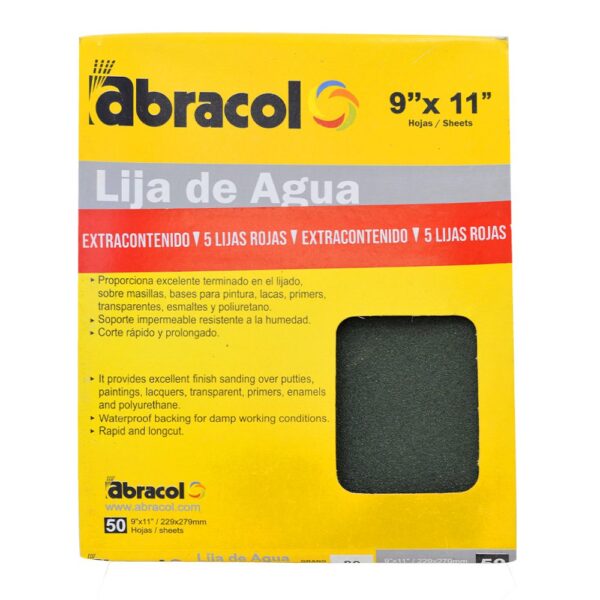 COMBO 50 LIJA ABRACOL 80 ( LIJADO EN AGUA (RPHLC0080000 + 5 LIJAS ROJA 80 EXTRACONTENIDO
