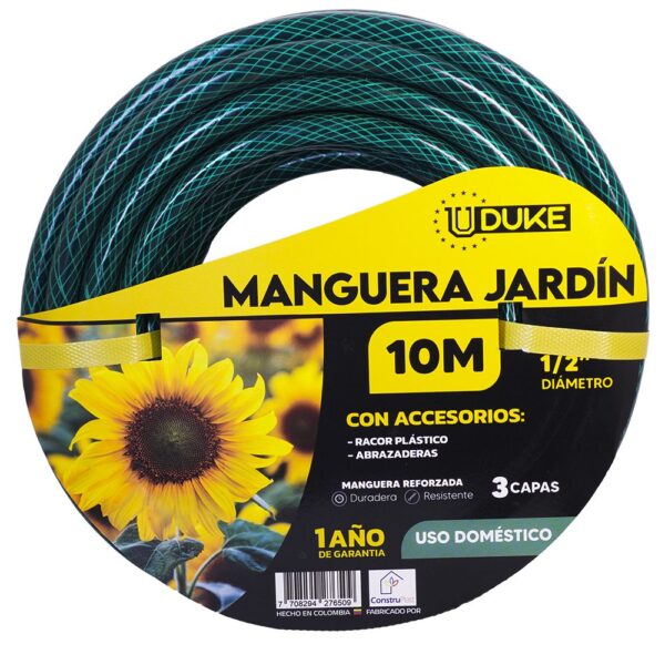 MANGUERA DE JARDIN UDUKE USO DOMESTICO X 10 METROS (SUAN)ACOPLE RAPIDO Y MAGUERA