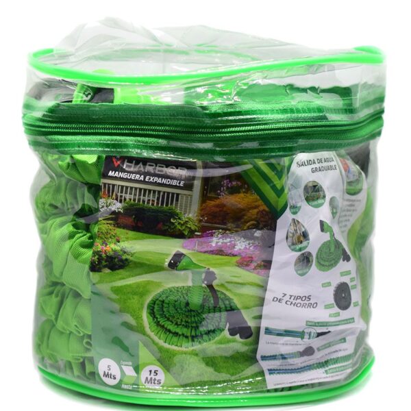 MANGUERA EXPANDIBLE CON PISTOLA 15 MTS VHARBOR (HT1282)