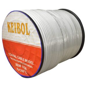 Cable Coaxial RG6 Blanco Keibol Carreto x 305 MTS (HT10084)