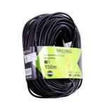 EXTENSION 100 MTS NEGRA CON TOMA X 3 TRABAJO PESADO 14AWG BRICKELL (BK-2212)