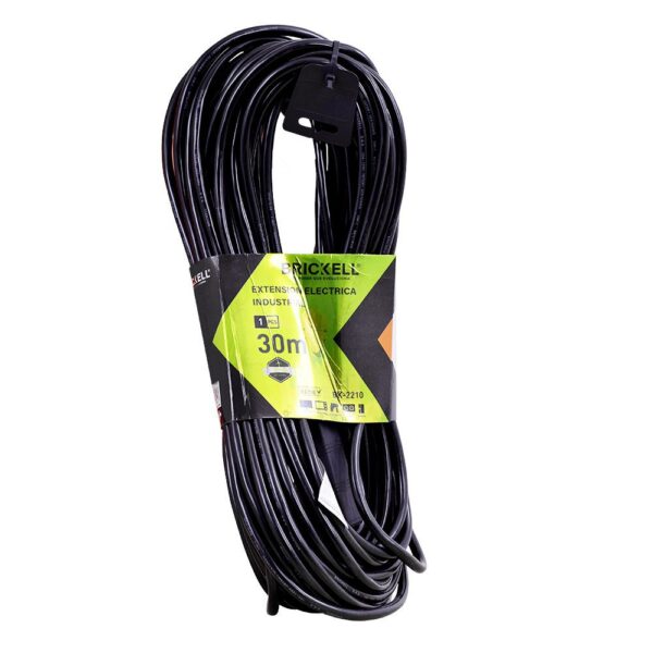 EXTENSION 30 MTS NEGRA CON TOMA X 3 TRABAJO PESADO 14AWG BRICKELL (BK-2210)
