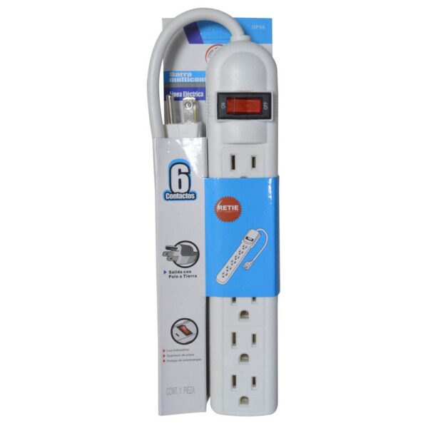 TOMA MULTIPLE BRICKELL X 6 CON CABLE 60CM (RETIE-SP) (SB-013)