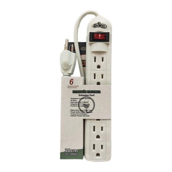 TOMA MULTIPLE X 6 CON CABLE DE 30 CM DRIMEX (DX-C6S-30CM)