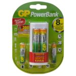 CARGADOR PILA GP USB CON 4 PILAS E211(2 PILAS AA 1000MAH - 2 PILAS AAA 650MAH)(GPPBE211US100/65-C2)
