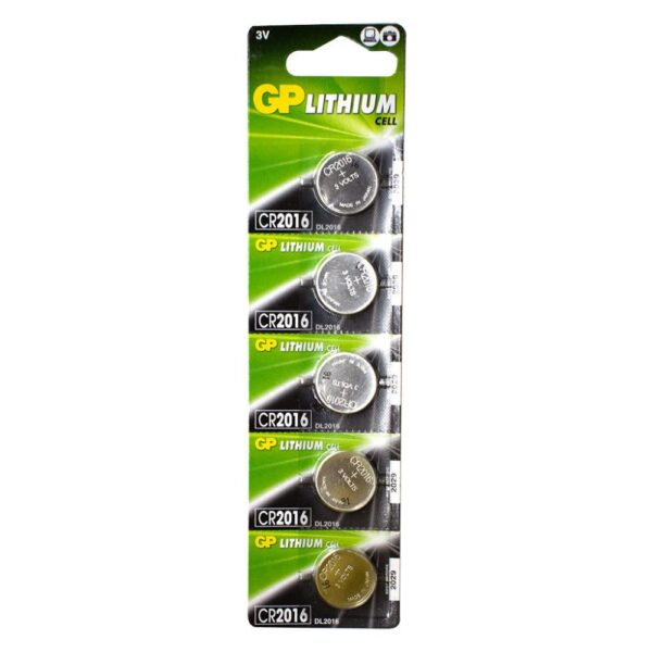 PILA MONEDA GP LITHIUM CELL 3V-90MAH CR2016 BLISTER X 5 (PRECIO X UNIDAD)