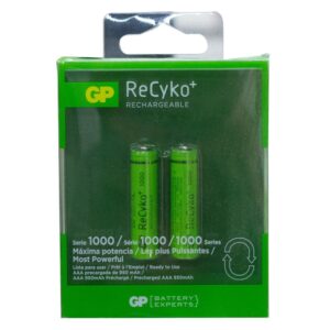 Pila Recargable x 2 Gp 1.2V  AAA 1000 Mah Reciko (GP100AAAHC-C2K)