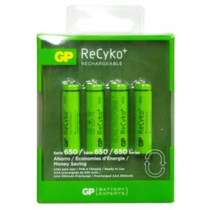 Pila Recargable x 4 Gp 1.2V AAA 650 Mah (GP65AAAHCBEP-C4N)