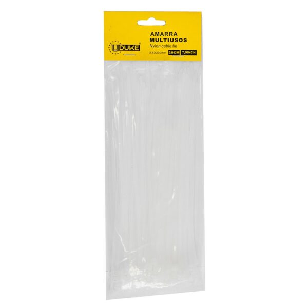 AMARRA PLASTICA UDUKE BLANCA 3.6X200MM (20 CM) (100 UNDS) (HT70021)