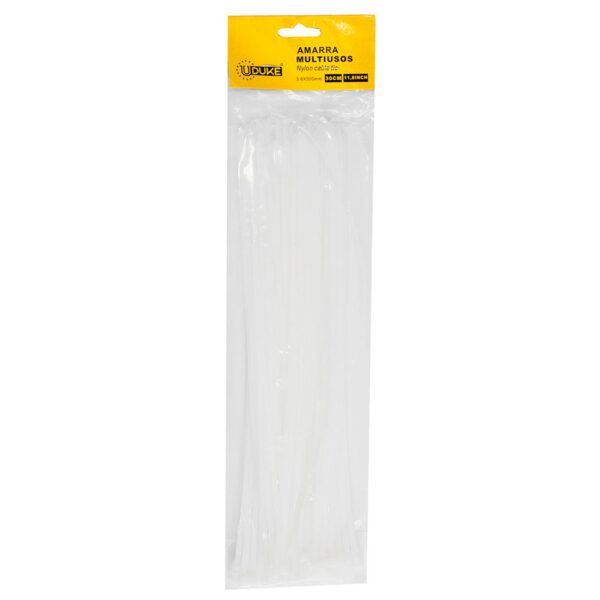 AMARRA PLASTICA UDUKE BLANCA 3.6X300MM (30 CM) (100 UNDS) (HT70023)
