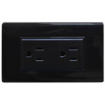 LINEA BK PLUS NEGRA INCRUSTAR TOMA DOBLE 110-220 (118K-06-BLK) (HT20722)