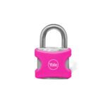 CANDADO YALE ENCAUCHETADO FUCSIA 25MM ALUMINIO (8861)