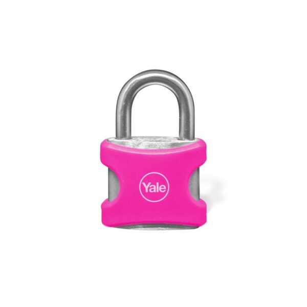 CANDADO YALE ENCAUCHETADO FUCSIA 25MM ALUMINIO (8861)