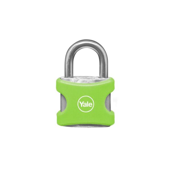 CANDADO YALE ENCAUCHETADO VERDE 25MM ALUMINIO (8857)