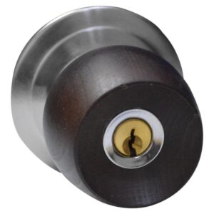 CHAPA BOLA ALCOBA P/MADERA UDUKE COLOR CAFE OSCURA ESCUDO CROMADO (5831-SJM) (HT20176S)