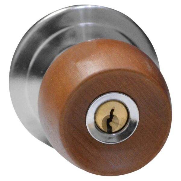 CHAPA BOLA ALCOBA P/MADERA UDUKE COLOR MIEL ESCUDO CROMADO (5831-QJM) (HT20175S)