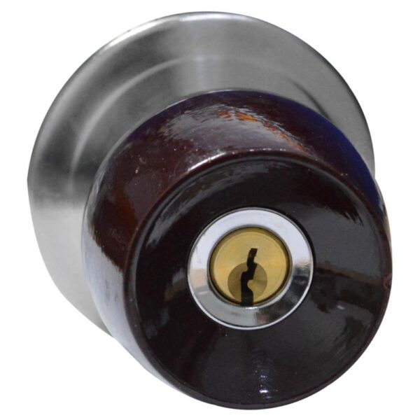 CHAPA BOLA ALCOBA P/MADERA UDUKE COLOR VINOTINTO ESCUDO CROMADO (5831-HJM) (HT20177S)
