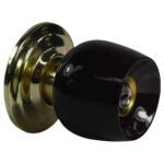 CHAPA BOLA BANO P/MADERA UDUKE COLOR CAFE OSCURA ESCUDO DORADO (5832-SJM) (HT20184)