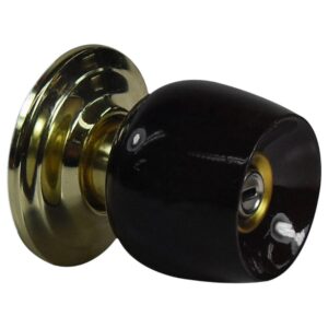 CHAPA BOLA BANO P/MADERA UDUKE COLOR CAFE OSCURA ESCUDO DORADO (5832-SJM) (HT20184)
